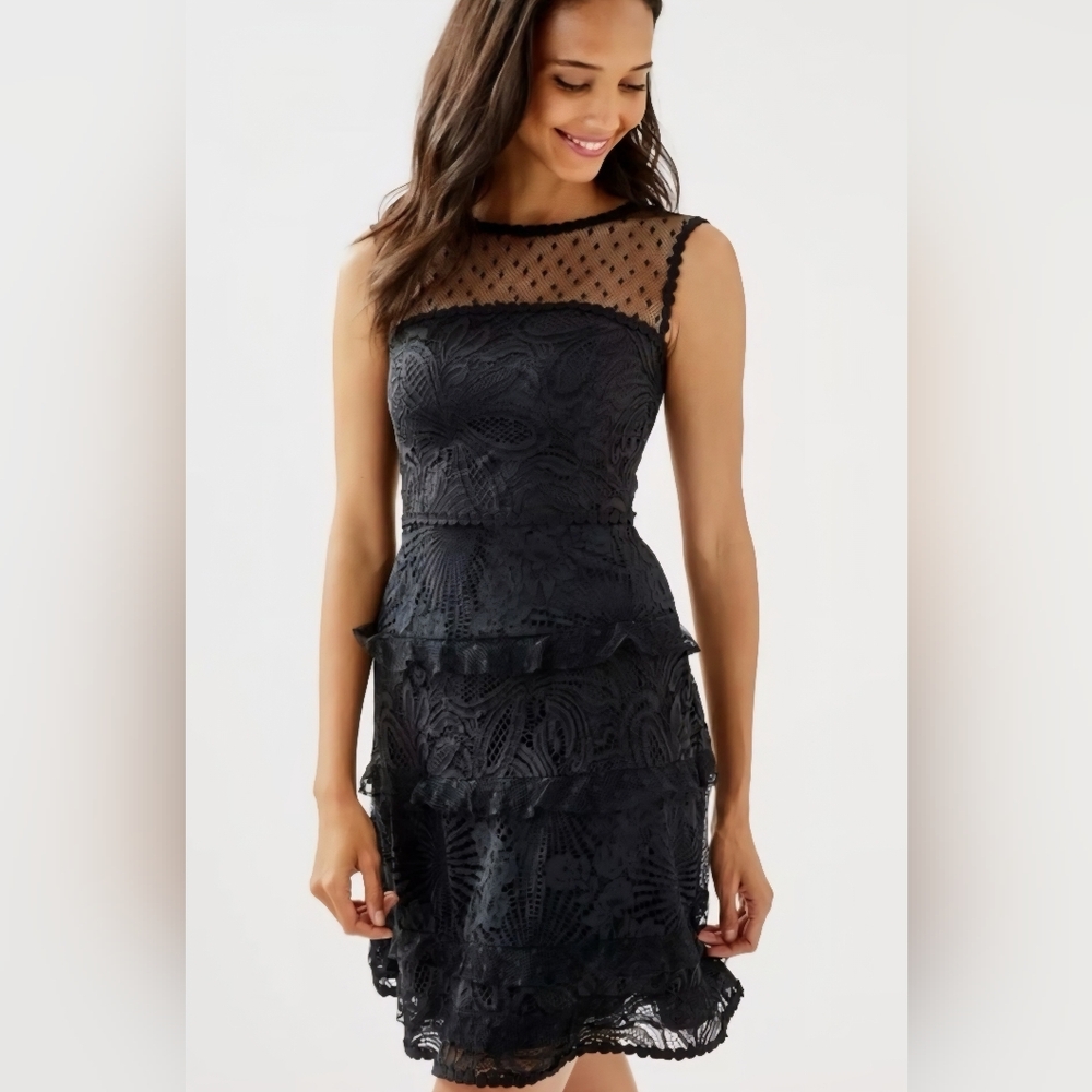 NWT Lilly Pulitzer Kasee Black Lace Dress, Sz 10